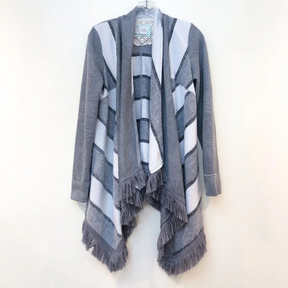 Anthropologie Sweaters - Anthro Saturday Sunday Striped Fringe Cardigan S